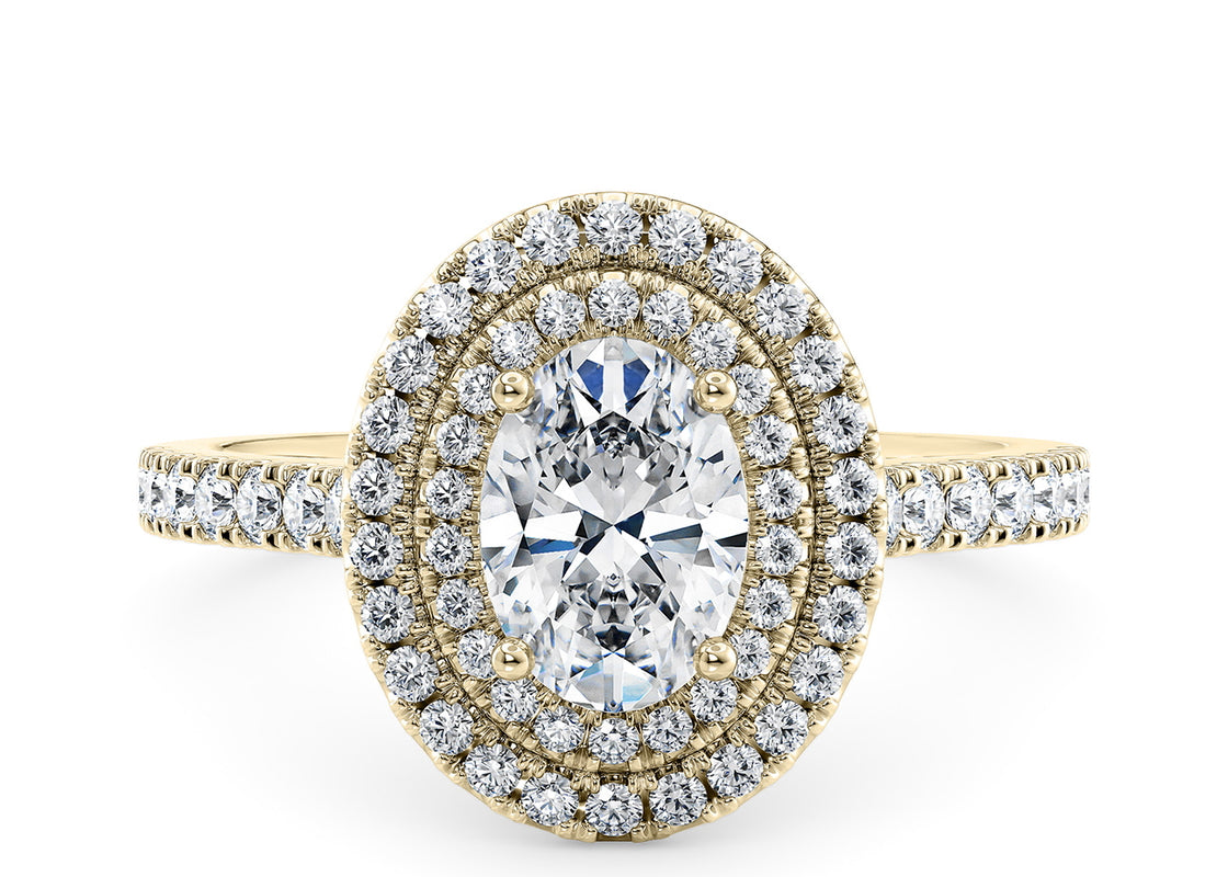 Empress Halo Yellow Gold 18k Oval Engagement Ring