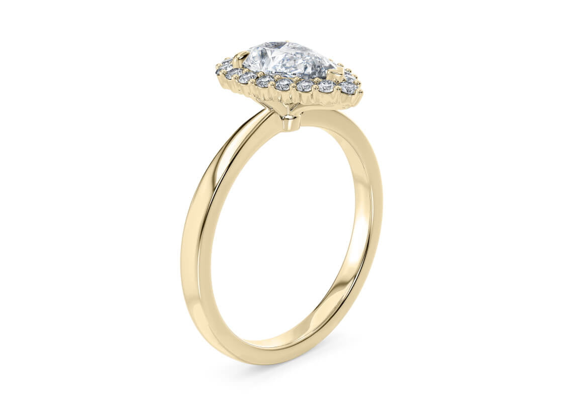 Esther Halo Yellow Gold 18k Pear Engagement Ring