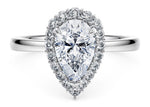 Esther Halo Platinum Pear Engagement Ring