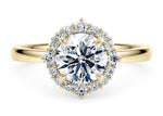 Esther Halo Yellow Gold 18k Round Engagement Ring