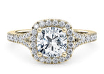 Battersea Halo Yellow Gold 18k Cushion Engagement Ring