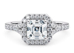 Battersea Halo Platinum Asscher Engagement Ring