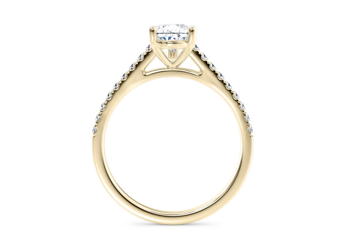 1477 Vintage Yellow Gold 18k Pear Engagement Ring
