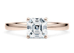 Delicacy Solitaire Rose Gold 18k Asscher Engagement Ring