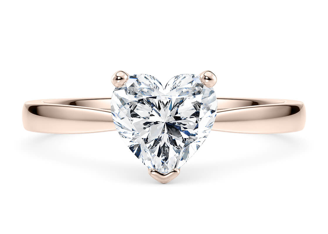 Delicacy Solitaire Rose Gold 18k Heart Engagement Ring
