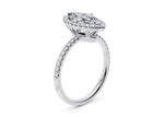 Isabella Halo Platinum Marquise Engagement Ring