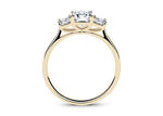 Roma Trilogy Yellow Gold 18k Asscher Engagement Ring