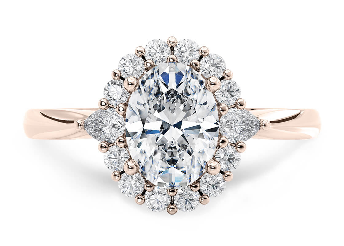 Hampstead Halo Rose Gold 18k Oval Engagement Ring