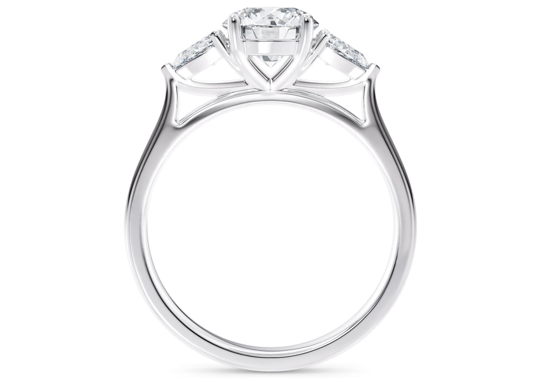 Barcelona Trilogy White Gold 18k Round Engagement Ring