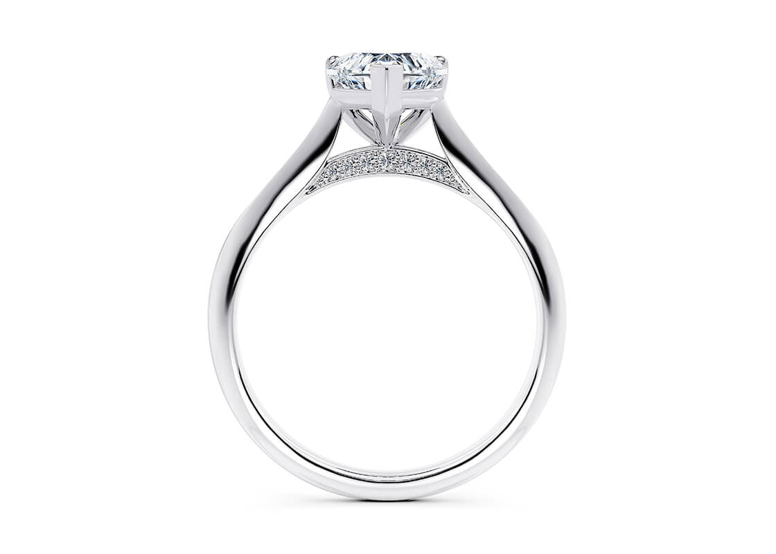 Iris Solitaire Platinum Heart Engagement Ring