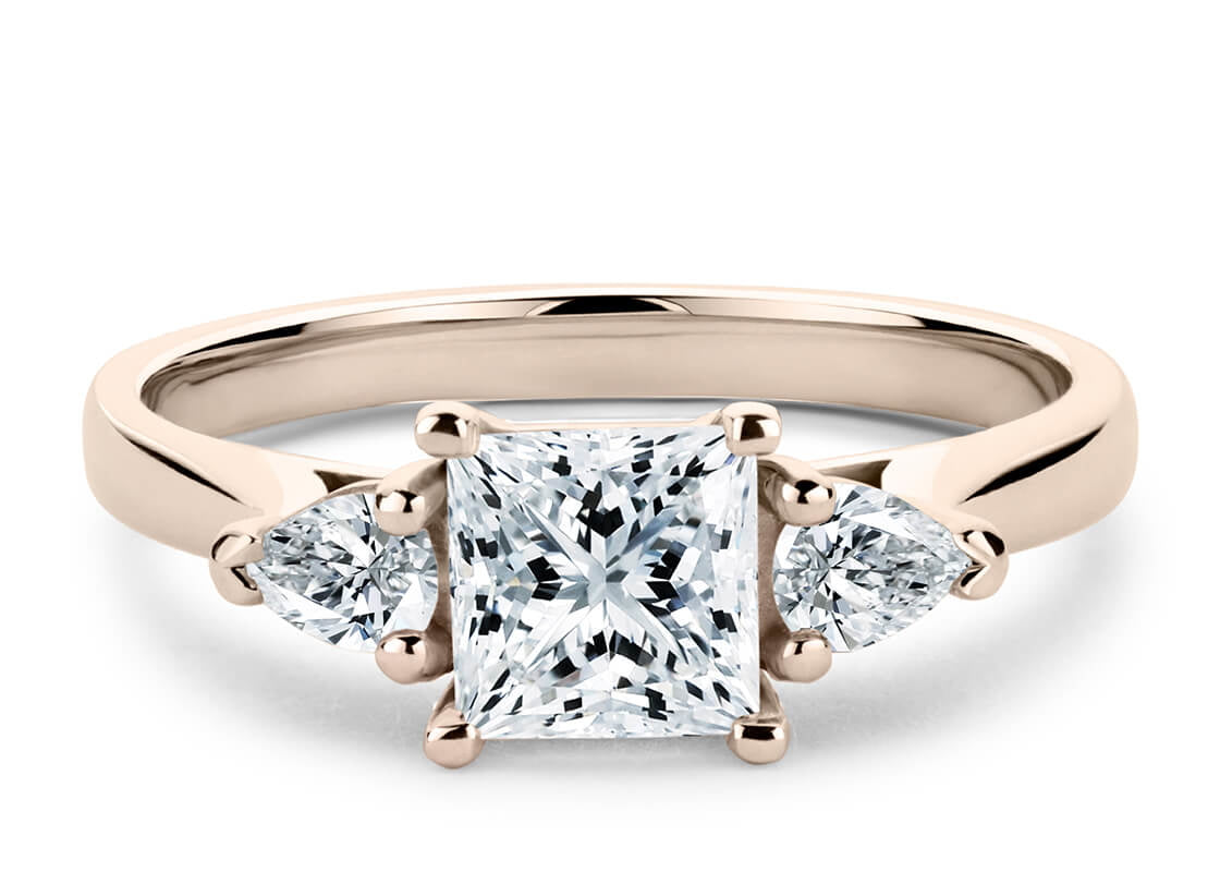 Barcelona Trilogy Rose Gold 18k Princess Engagement Ring