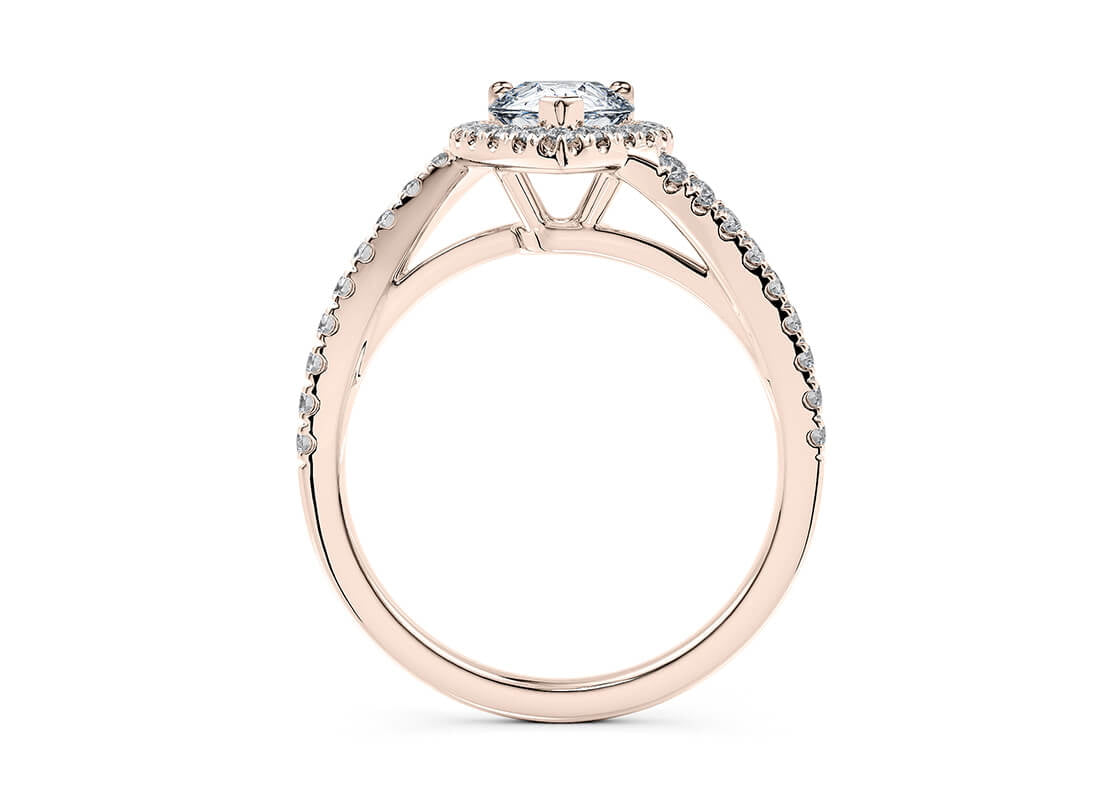 Kew Halo Rose Gold 18k Pear Engagement Ring