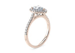 Aphrodite Halo Rose Gold 18k Pear Engagement Ring