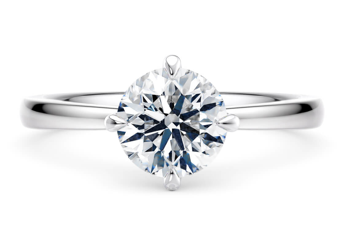 Starlight Compass Solitaire Platinum Round Engagement Ring