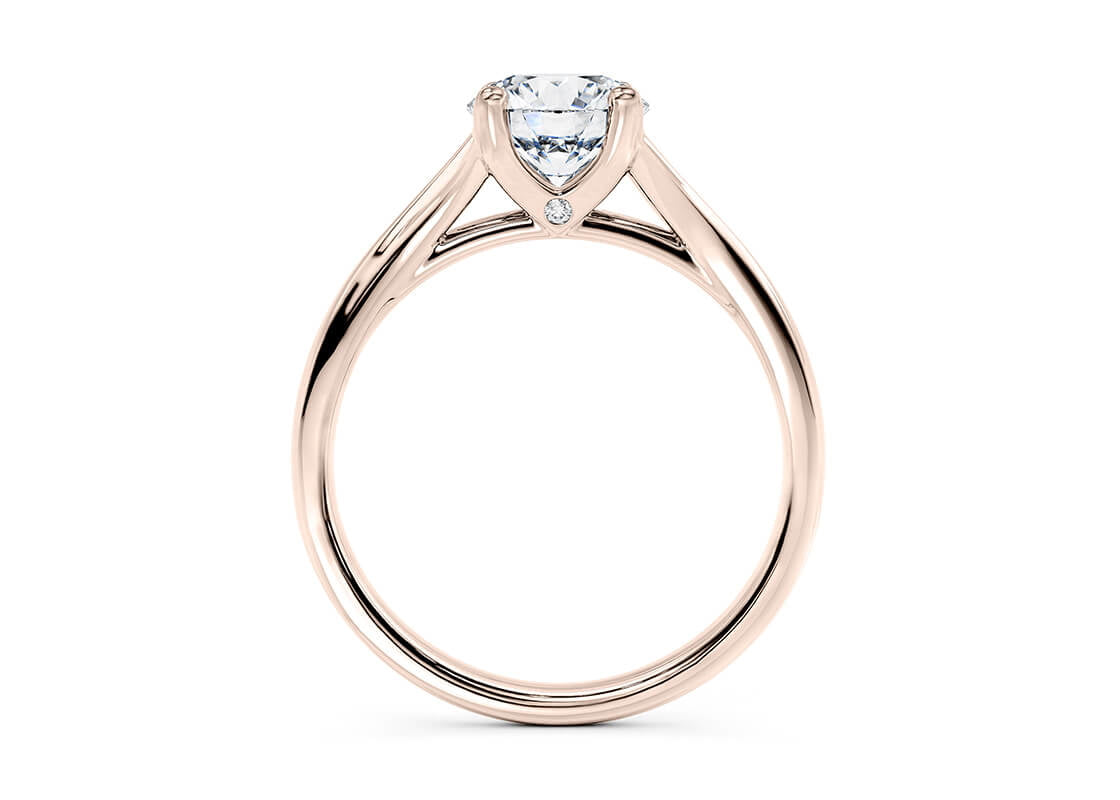 Hanover Solitaire Rose Gold 18k Round Engagement Ring