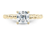 Ascot Solitaire Yellow Gold 18k Asscher Engagement Ring