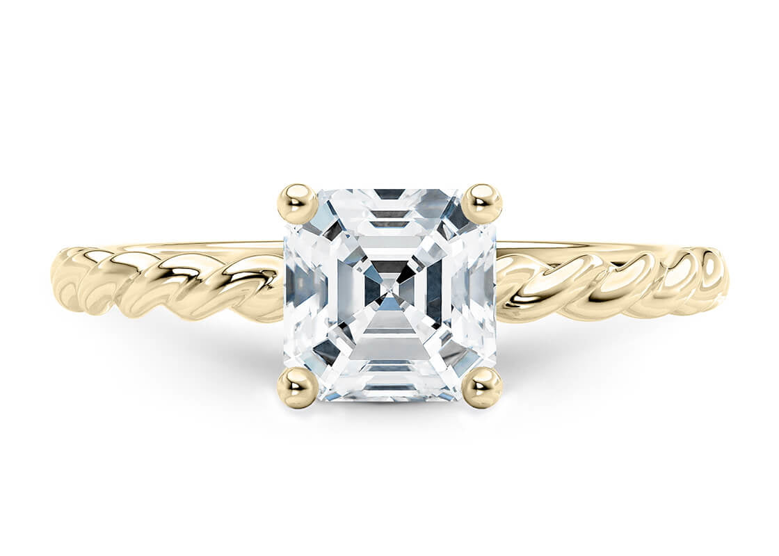 Ascot Solitaire Yellow Gold 18k Asscher Engagement Ring