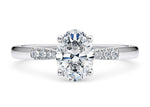 Thea Diamond Band Platinum Oval Engagement Ring