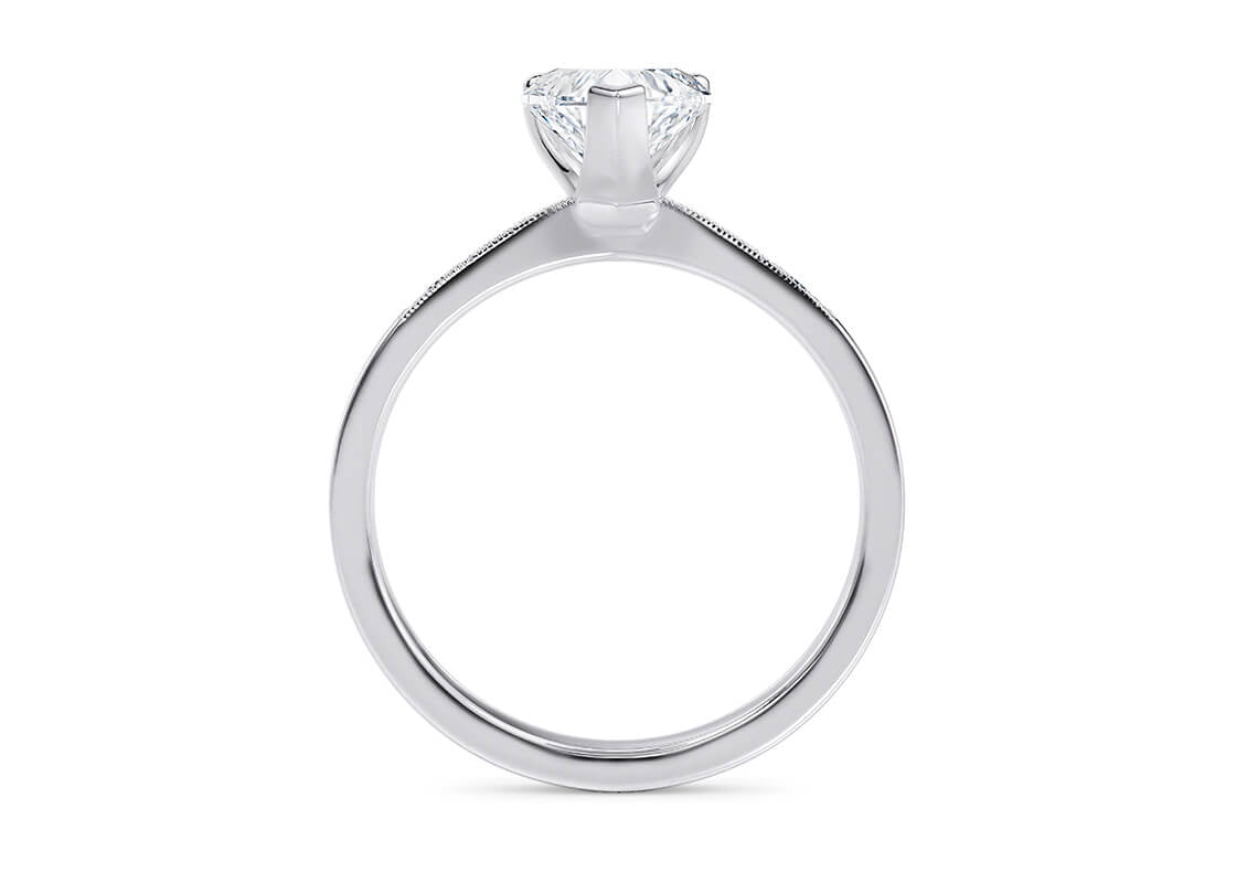 Delicacy Vintage Platinum Heart Engagement Ring