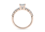 Lyra Diamond Band Rose Gold 18k Princess Engagement Ring