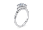 Battersea Halo Platinum Asscher Engagement Ring