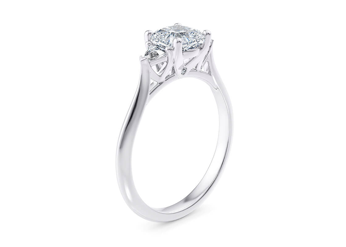 Paris Trilogy Platinum Cushion Engagement Ring