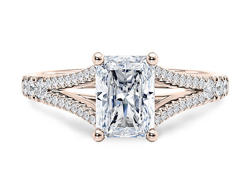 Oxford Diamond Band Rose Gold 18k Radiant Engagement Ring