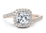 Kew Halo Rose Gold 18k Cushion Engagement Ring
