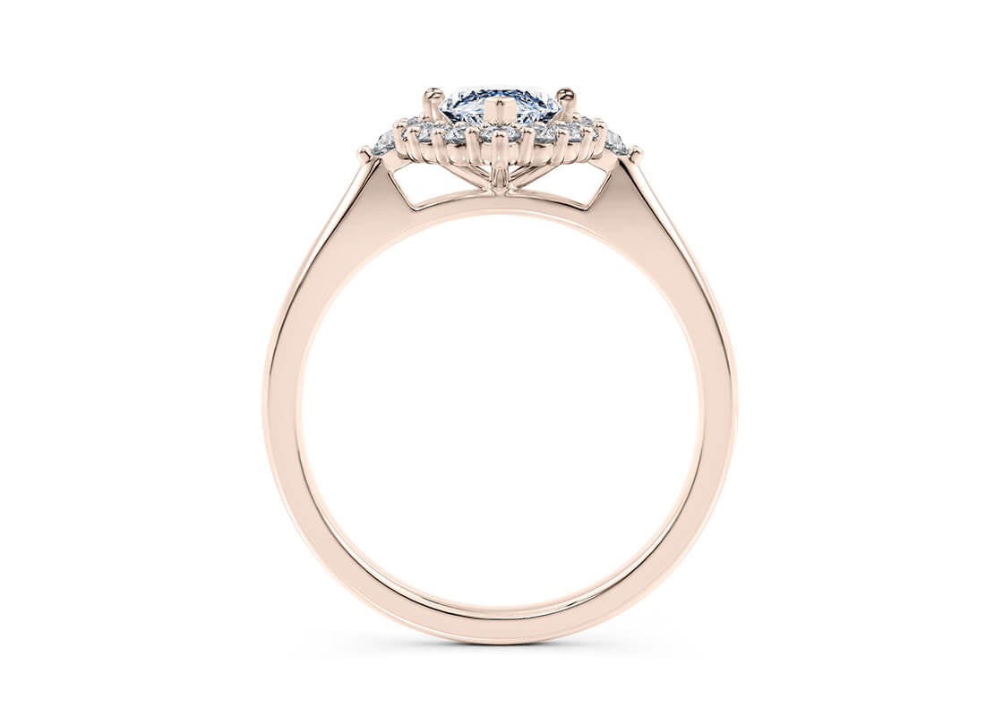 Hampstead Halo Rose Gold 18k Marquise Engagement Ring