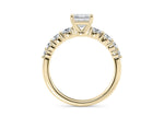 Lyra Diamond Band Yellow Gold 18k Asscher Engagement Ring