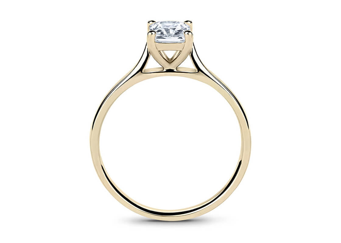Contour Solitaire Yellow Gold 18k Radiant Engagement Ring