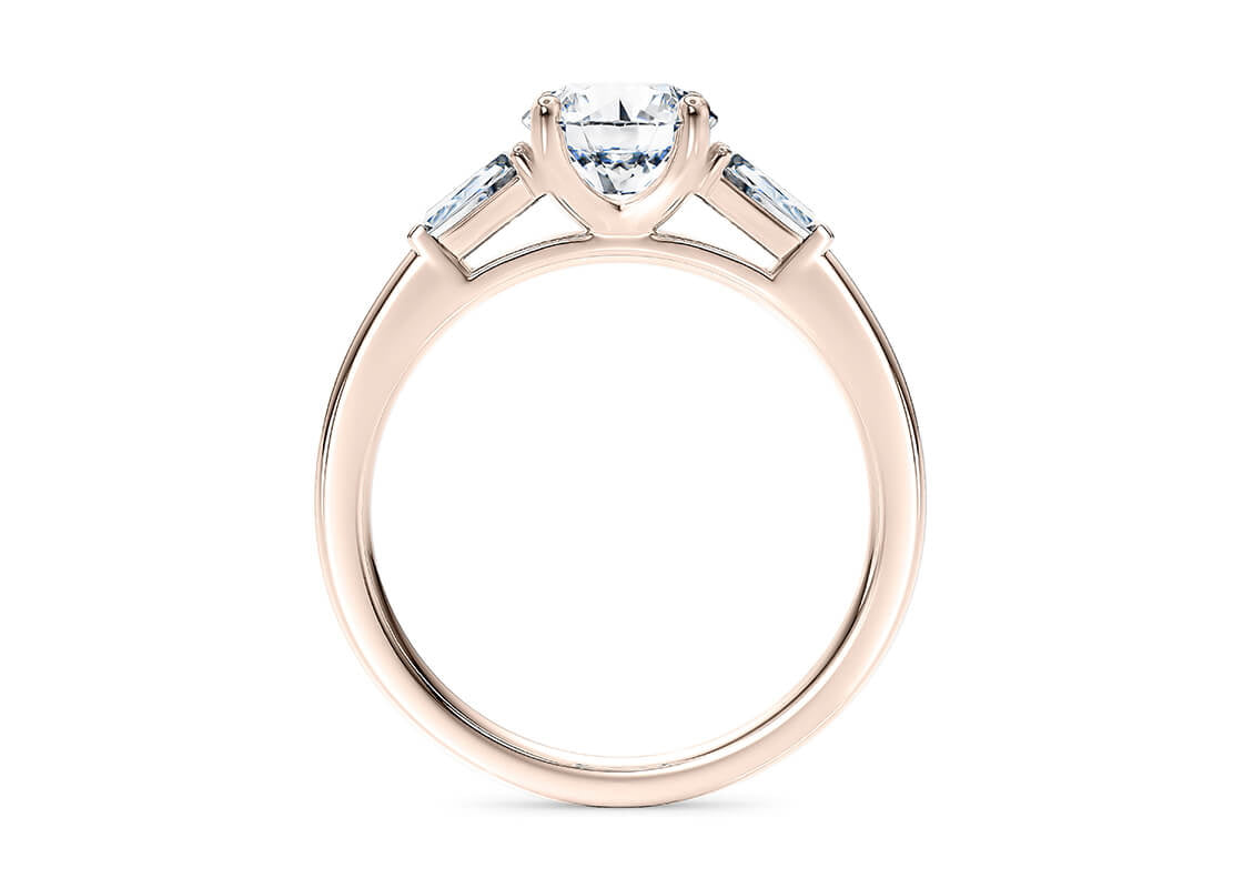 Alexandria Trilogy Rose Gold 18k Round Engagement Ring