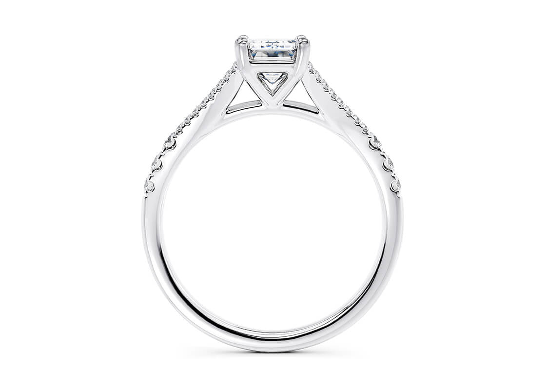 Oxford Diamond Band Platinum Emerald Engagement Ring