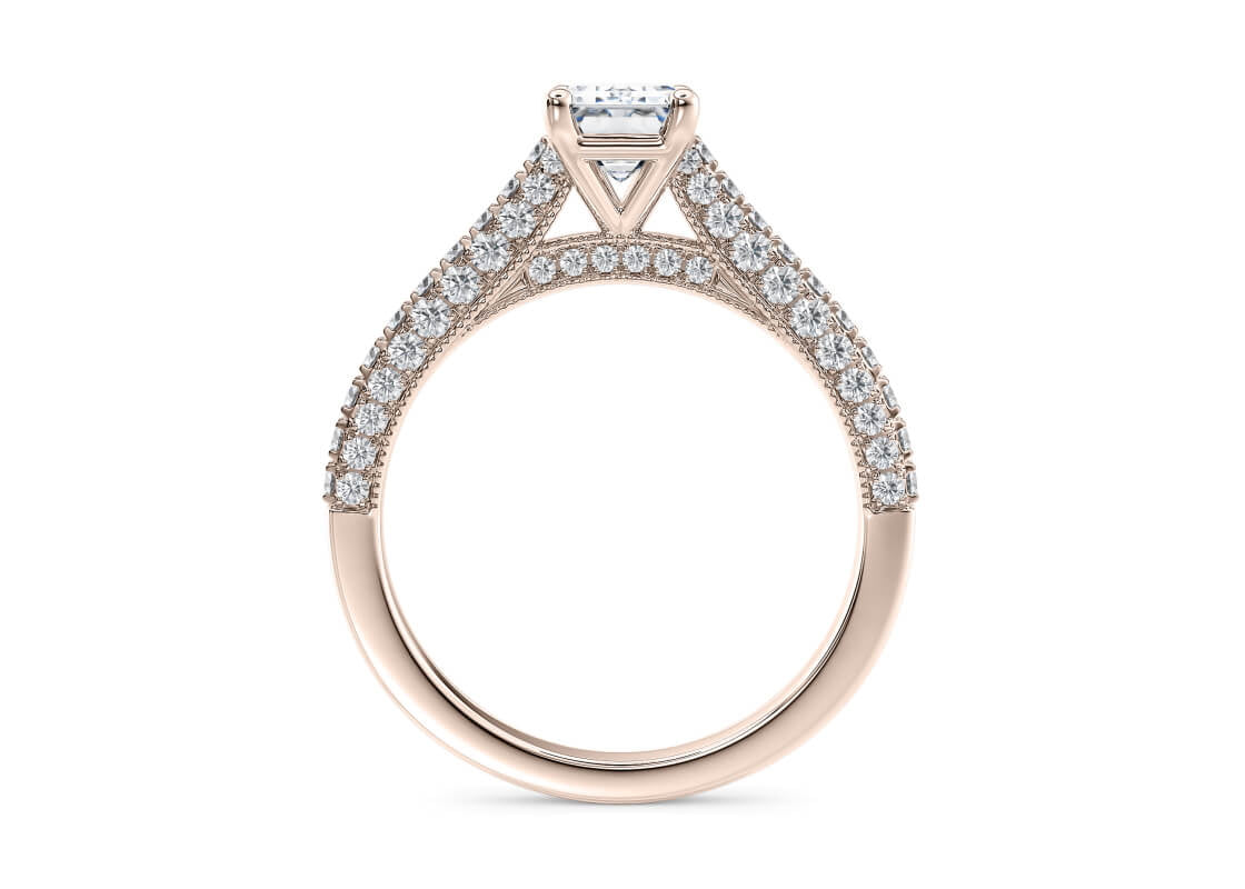 Bloomsbury Vintage Rose Gold 18k Emerald Engagement Ring