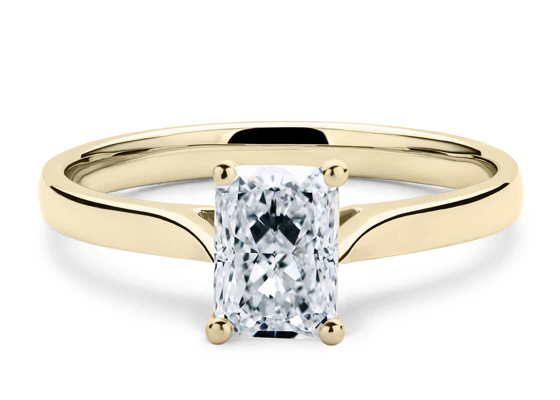 Contour Solitaire Yellow Gold 18k Radiant Engagement Ring