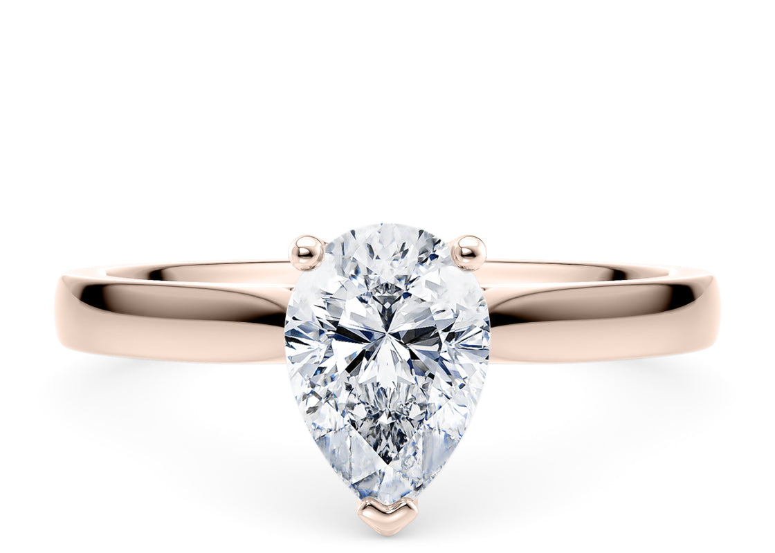Contour Solitaire Rose Gold 18k Pear Engagement Ring