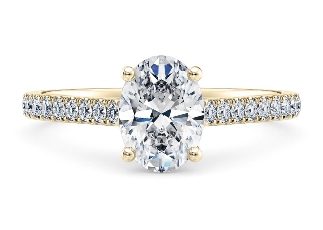 1477 Vintage Yellow Gold 18k Oval Engagement Ring