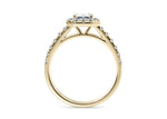 Medici Halo Yellow Gold 18k Emerald Engagement Ring