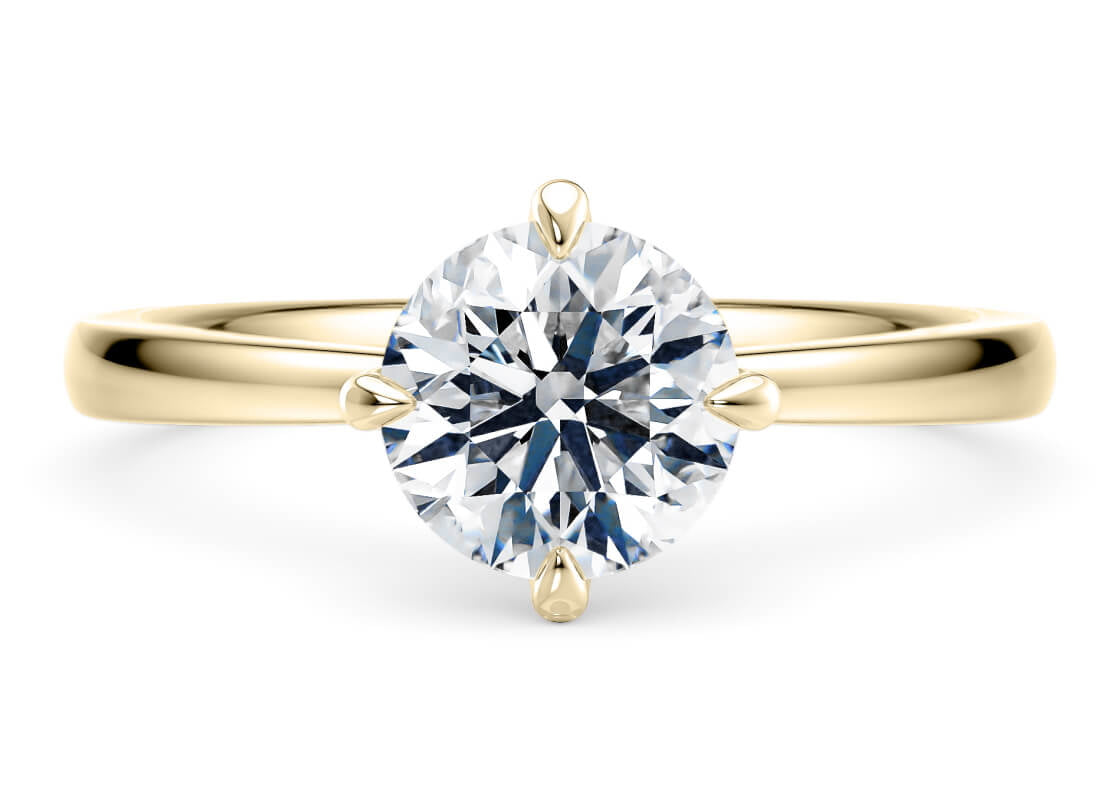 Starlight Compass Solitaire Yellow Gold 18k Round Engagement Ring