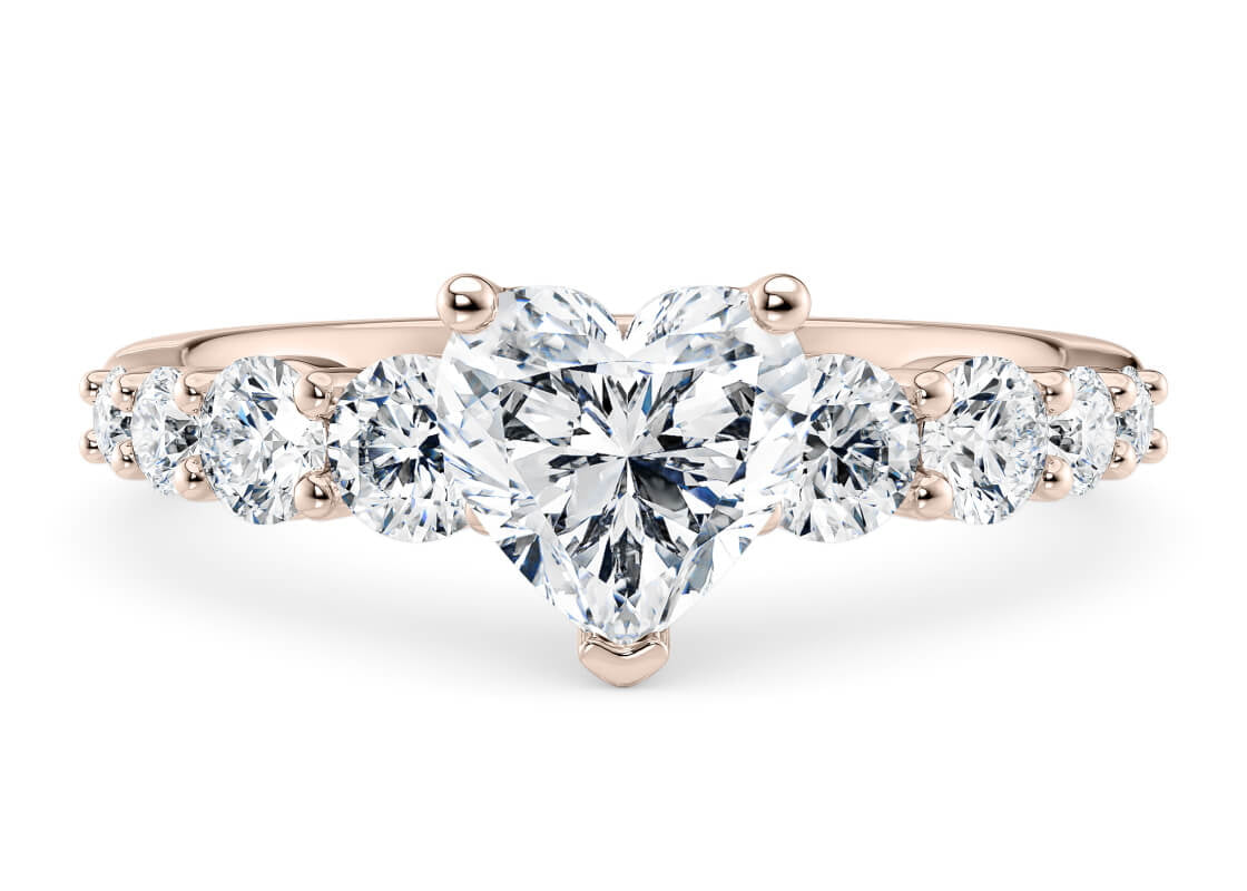 Lyra Diamond Band Rose Gold 18k Heart Engagement Ring