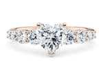 Lyra Diamond Band Rose Gold 18k Heart Engagement Ring