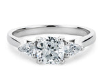 Barcelona Trilogy Platinum Cushion Engagement Ring