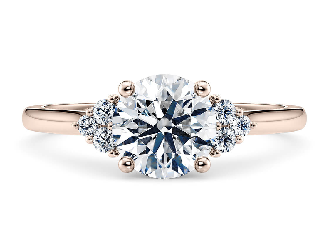 Rosa Vintage Rose Gold 18k Round Engagement Ring