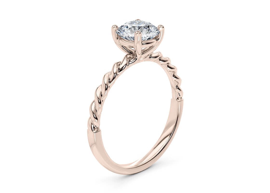 Ascot Solitaire Rose Gold 18k Round Engagement Ring