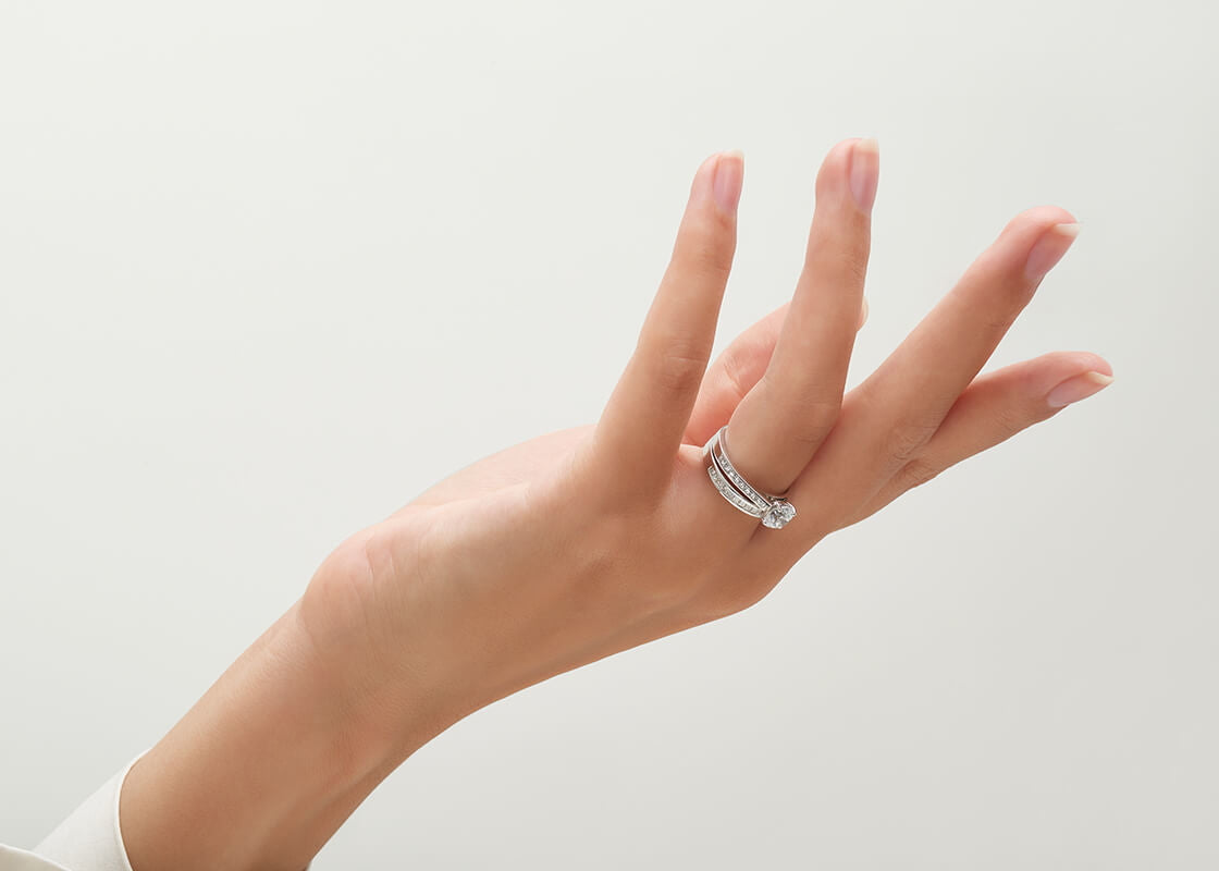 Allya White Gold 18k Half Set Eternity Ring