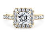 Medici Halo Yellow Gold 18k Princess Engagement Ring