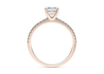 Aria Diamond Band Rose Gold 18k Asscher Engagement Ring