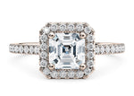 Aphrodite Halo Rose Gold 18k Asscher Engagement Ring