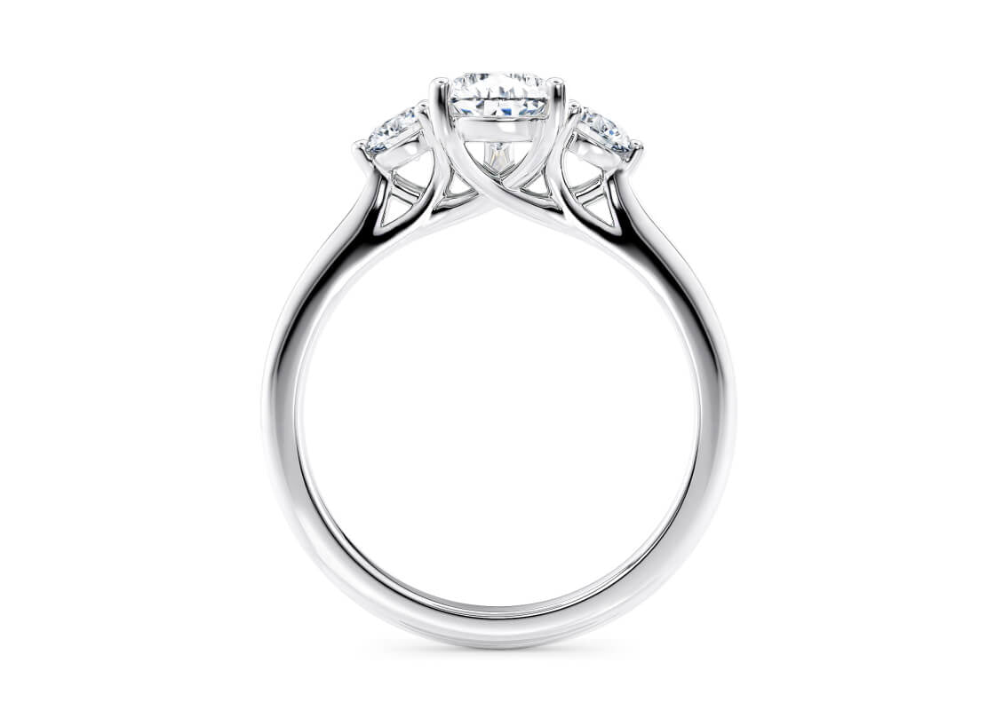 Valencia Trilogy Platinum Pear Engagement Ring