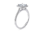 Aphrodite Halo Platinum Princess Engagement Ring